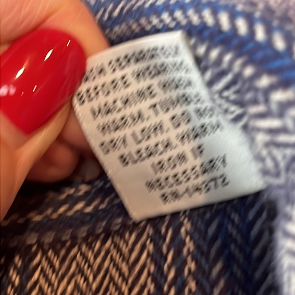 XL Bay Area Traders BLUE HERRINGBONE STRIPED Flannel Shirt buttons HEAVY RUGGED - Picture 10 of 12